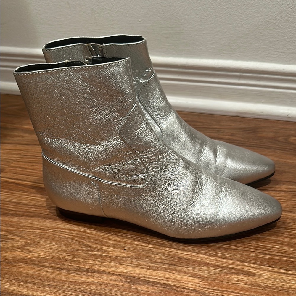 Zara Silver Ankle Boots